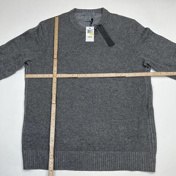 New Dylan Gray Men US M Crewneck Sweater Long Sleeve Wool Cashmere Pullover  - Picture 5 of 11